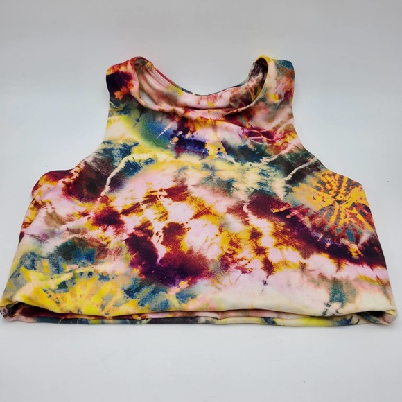 BETSEY JOHNSON PERFORMANCE womens XS tie dye double layer sport bra - Picture 1 of 3